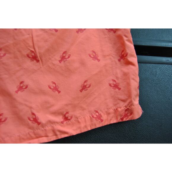 Aquary Orange w/ Red Lobster Pattern Design with Pockets Swim Shorts - Picture 4 of 9